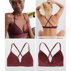 New Aerie Wireless Real Me Full Coverage Burgundy Bra Size 40D